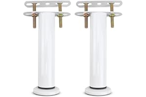 Terdey Bed Support Legs, Metal Adjustable for, Heavy Duty Center Frame Middle Reinforce Circular Bottom Extendable Slat Leg Cabinet Sofa Replacement Parts (White 2 Pcs), 18 x 30 cm