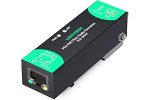 LINOVISION Mini Gigabit Fiber Media Converter med 1 RJ45-port och 1 SFP, drivs via Poe eller Type-C, för extern och industrie