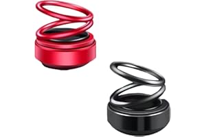 INOMAK Mini radiateur cinétique Portable, Chauffage d’appoint pour Voiture, Parfum de Voiture de Suspension Solaire à Double Anneau, Chauffe-Eau Solaire pour la Maison (Red + Black)