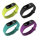 Mi Band 2 Armband Pinhen Silikon Ersatz-Armband Bracelet Schnalle mit Klammer Clasp für Xiaomi Mi Band 2 (Mi Band 2 4pcs Set2)