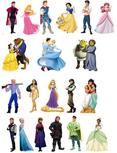 20 colocar sobre la mesa de Prince and Premium comestible de princesas cuadrícula de papel para unidades-