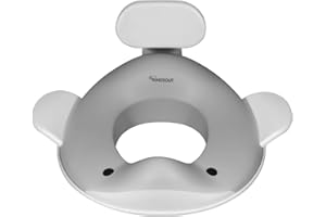 Kindsgut Reductor en forma de ballena, para niños, en colores suaves y modernos, libre de sustancias nocivas y apto para niños, gris oscuro