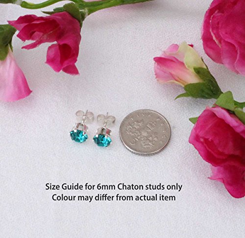 Clearance 6mm Crystal Silver Night Black Stud Earrings Made