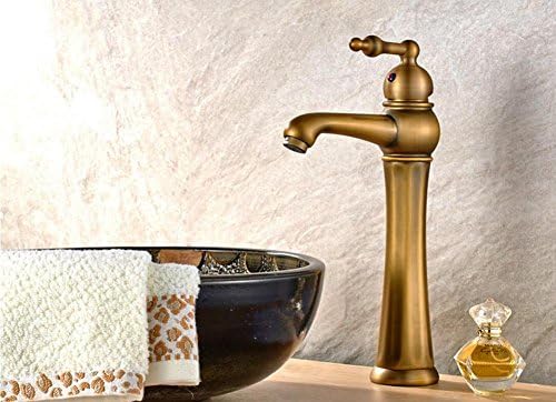 Antiqued Copper Heightening Faucet Home Hotel Bathroom Bathtub Kitchen Sink Basin Tap Hot and Cold Water Mixing Mixer