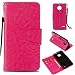 Produktbild Moto E4 Hülle, Motorola Moto E4 Wallet Tasche Brieftasche Schutzhülle, Carols PU Lederhülle Flip Hülle im Bookstyle Cover Schale Stand Ständer Etui Karten Slot Schutzhülle Tasche Wallet Case für Motorola Moto E4 - Rot