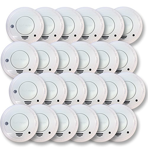 Preisvergleich Produktbild Rauchwarnmelder Rauchmelder Feuermelder Brandmelder Feueralarm DIN EN14604, Menge:24