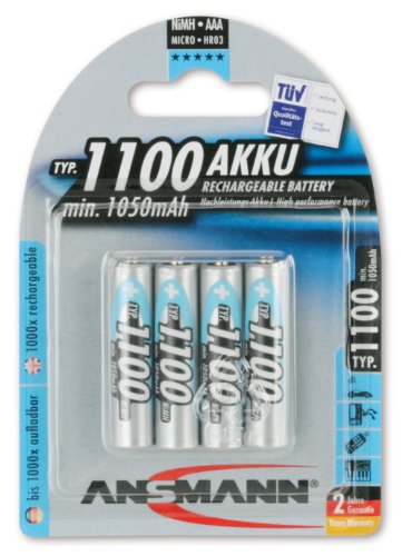 Preisvergleich Produktbild 4 x Ansmann Micro Akkus AAA 1100mAh