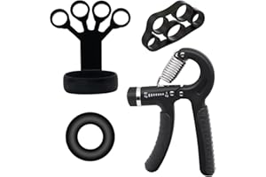 Toivize 4 Pezzi Rinforzo per Dita, Rinforzo per Impugnatura in Silicone Allenatore per la Forza delle Dita Esercitatore per Impugnatura Regolabile per Esercizi di Riabilitazione