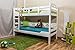 Produktbild Etagenbett/Stockbett"Easy Premium Line" K11/n/1, Kopf- und Fußteil mit Löchern, Buche Vollholz massiv Weiß - 90 x 190 cm (B x L), teilbar
