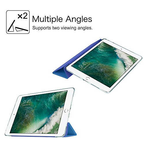 Fintie iPad 9.7 Zoll 2017 Hülle – Ultra Slim Superleicht Schutzhülle mit Lichtdurchlässig Rückseite Abdeckung Smart Cover Case Tasche mit Auto Schlaf / Wach und Standfunktion für Apple iPad 2017 Neue Modell, Blau - 6