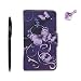 Produktbild Samsung Galaxy A5 ( 2016 ) Hülle, Alfort 3 in 1 Flip Fashion Design Dual Use Falten Premium PU Leder Mappen Kasten Abdeckung für Samsung Galaxy A5 ( 2016 ) A510F mit Lila Schmetterling + Netter Staub Stecker + Schwarz Stylus Pen