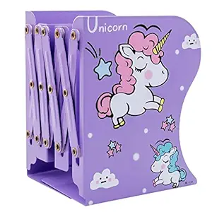 Kaushiki Enterprises Expandable Metal Book Stand/Adjustable Metal Book Holder/Book Shelf/Book Rack/Book Organizer (Pack of 1) (Purple)