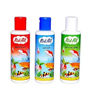 Action Toys Nutrition Supplement Liquid,3 in 1 Fish Medicine Pack 120Ml Each (Anti Chlorine, Anti Ich, General Aid)