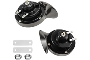 CGEAMDY 300DB Schnecke Air Horn, 2 Stücke 12V Elektrisches Schneckenhorn Super Laute Hupe, Wasserdicht Schneckenlufthorn Kit für Autos Züge Boote Motorrad LKW (Schwarz)