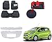Auto Pearl Premium Quality Car Accessories Combo of Car Floor Foot Mats 4D Black. & Chrome Plated Car Front Grill. & Premium Make Red Black Car Pet Seat Cover. For Chevrolet Beat Type-2 RS.3385.00