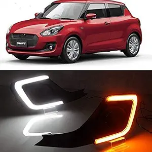 Autofasters Car Fog Lamp Daytime Time Running Lights (DRL) For New Swift -2018 Model, 2 Pc set, Neon DRL