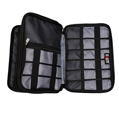BUBM Reisetasche Praktische Handtasche mit Doppelschicht Tasche Organisator/elektronisches Zubehör wie Ipad Mini (die mittlere Größe, Grau) - 5