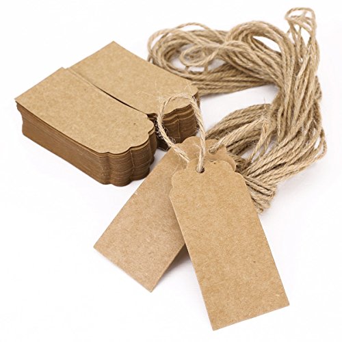 100 braune Kraft Papieranhänger Geschenk Preis Party Hochzeit Etiketten [version:x8.3] by DELIAWINTERFEL