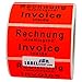 Produktbild Labelident Warnetiketten (100 x 50 mm) - Rechnung innenliegend! Invoice inside - 1000 Versandaufkleber auf Rolle, Papier leuchtrot, permanent haftend