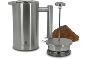 Handpresso French Press | Cafetière à Piston inox double paroi isolante | Cafetiere a Piston isotherme | Cafetiere portable pour la maison, cafetiere de voyage