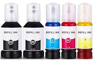 INKPRO 490 ml Multipack Refill Tinte schwarz, Cyan, Magenta, gelb, kompatibel mit Epson EcoTank 113 für ET-16150 16600 16650 5100 5150 5160 5170 5800 5850 5880 L15150 Pro ET-5800 5850 5880