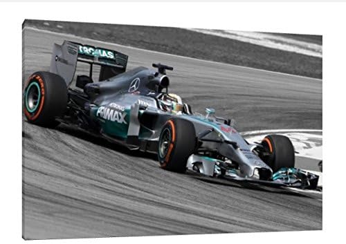 Lewis Hamilton 30x20 Inch Canvas Art - Mercedes F1 Framed Picture Print