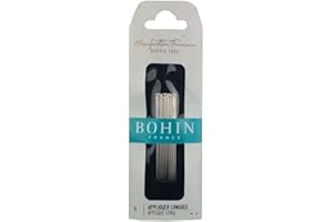 Bohin Applique Long Needles No 9, Metal, Silver, 0.1 x 0.1 x 5 cm