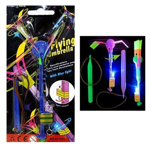 Flying Umbrella, fliegendes Spielzeug mit Licht, ca. 15cm, Flieger Mitgebsel Kinderparty
