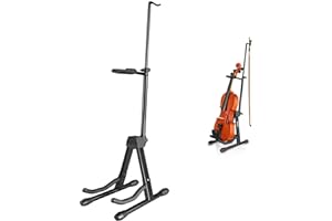 Support de violon Eastar avec support d'archet portable, support de violon antidérapant réglable en forme de A pour guitare/violon/alto/ukulélé/mandoline, facile à monter et à démonter