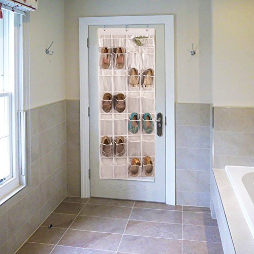 MPTECK @ Schuhe Lagerung Hängende Tür Hängeorganizer hängender Stoffschrank 24 Taschen - 5