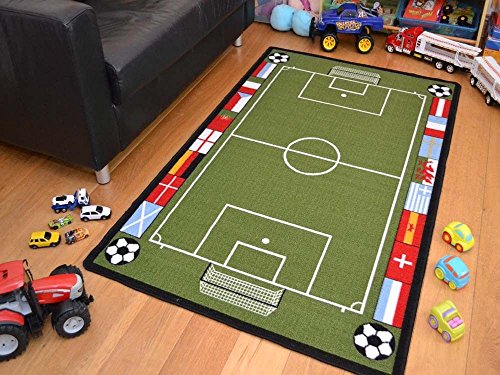 Football Stadium Soccer Pitch Playroom Mat High Quality Easy Clean 2 Sizes (80x120cms)