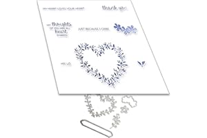 ‎ARUIEYS 2025 Neue Weihnachten Tiere und Blumen Metall Schneiden Sterben Und Stempel Set, Für DIY Kunst Geburtstage Scrapbooking Handwerk Supplies Stamping Fotoalbum (M0868-stempel und Stanzformen Set)
