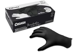 GUANTES CEGASA NITRILO NEGRO SIN POLVO MEDIANA T7