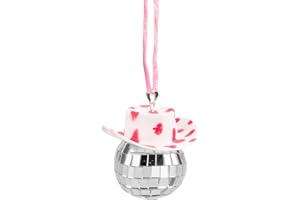 Mirror Disco Balls, GLADFRESIT Cowboy Cowgirl Hat Pendant, Car Hanging Ornament Car Accessories Home Decoration Funny Gifts for Women Men(Red)