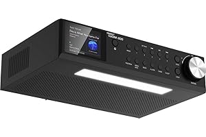 ‎FERGUSON Ferguson Regent 200 radio kuchenne, podszafkowe, Dab z Bluetooth FM/DAB+ radio z listwą LED, kolorowy wyświetlacz, timer kuchenny, Bluetooth, idealne podszafkowe do kuchni, kolor: czarny