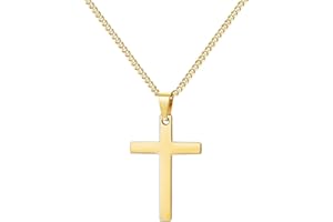 Maykafay Stainless Steel Cross Chain Necklace For Men, Crucifix Necklace for Men, Gift for Birthday/Christmas/Easter/Thanksgiving Day, 23.62 in Chain Necklace