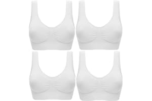 Marielle 4 Pack Comfort Bras Double Layer Material Ultimate Women Seamless Bralettes Sizes S-5XL