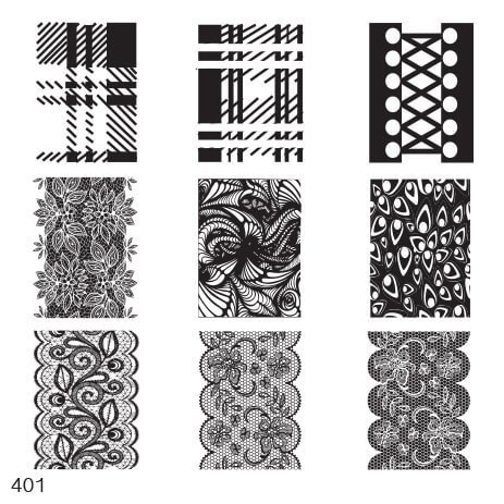 MoYou Square Stamping Nail Art Image Plate - 401 Hound Tooth Floral