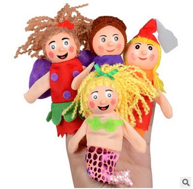 Preisvergleich Produktbild Newin Star Meerjungfrauen-Fingerpuppen für Babys, weich, 4 Stück, Finger-Plüschtiere