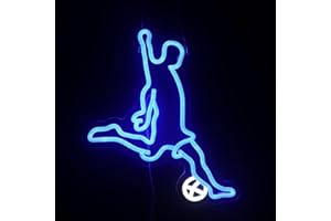 NORDSTYLEE Letrero de neón para amantes del fútbol, letrero de luz de neón deportivo de fútbol, luces de club de fútbol, letreros de luz LED para dormitorio de equipo de fútbol, cueva de hombre, decoración de