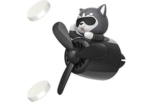 ETESLOT Cartoon Bär Pilot Auto Diffuser, Aroma Diffusor Auto Air Vent Clip In, Auto Lufterfrischer, Kreative Auto Parfüm Diffusor Dekoration (Schwarzer Hund)