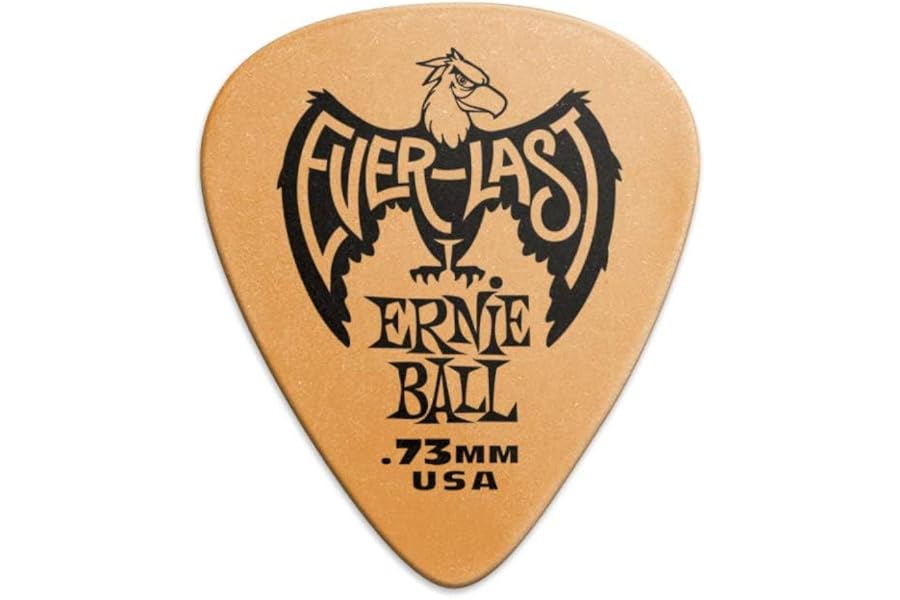 Ernie Ball Everlast - Púas para guitarra, 0,73 mm, 12 unidades, color naranja