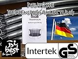 BEST FOR SPORTS Trampolin 65550 mit TÜV Intertek und GS Zertifikat grün 366 cm mit Sicherheitsnetz, Leiter, ANKER und REGENABDECKUNG BIS 180 KG! Modell 2015 - 6
