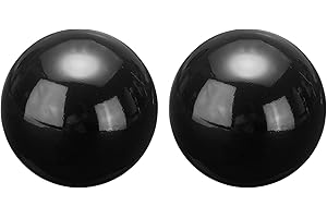 ‎QUARKZMAN QUARKZMAN 2 Stück Gazing Globe Dekor Ball 38mm Gartenkugel Polierte Hohlkugel Nahtlose Edelstahl-Gazing-Ball Glatter Spiegelglobus für Garten- und Heimdekoration Hell Schwarz