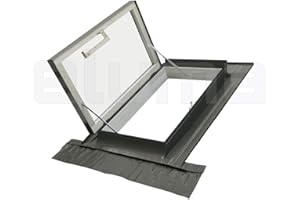 ELUMA Lucernario - Finestra da tetto CLASSIC LIBRO | Finestra per uscita sul tetto | Vetro camera 4-9-4 | Apertura laterale | Made in Italy | Linea Vita | 78x98 Base x Altezza