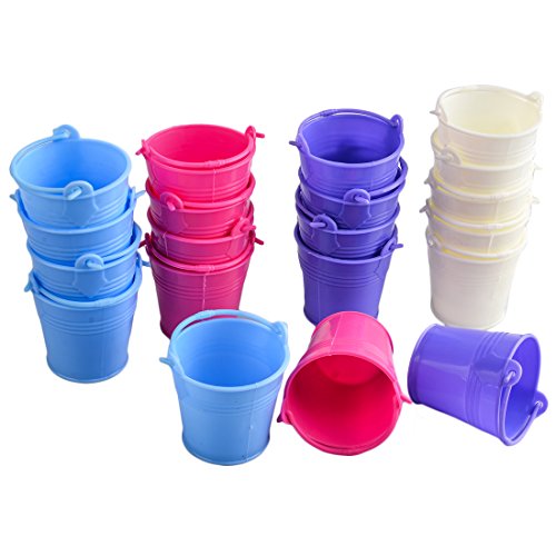 Candy Buckets,Lommer Plastic 20Pcs Mini Cute Colorful Candy Pails for Party Holiday--Multicolored(Random Delivery)