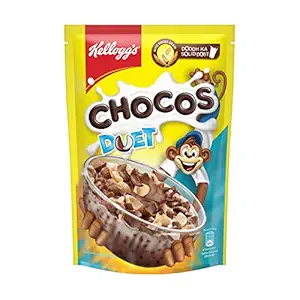 Kelloggs Chocos?Duet,?with?Whole Grain,?Source of Fibre,?High in Calcium and Protein, with 10 Essential Vitamins and Minerals, Breakfast Cereals,?375g Pack