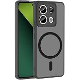 Elfia Xiaomi Redmi Note 13 Pro 5G ile Uyumlu Kılıf Şeffaf Silikon M-Safe Şarj &Ouml;zellikli Kamera Lens ve Darbe Korumalı Mat Kap