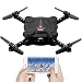 Produktbild FQ17W Tasche Faltbare RC Quadcopter Drohne mit FPV Kamera und Live Video - App und Wifi Telefonsteuerung - Höhe Halten 3D Flips & Rolls-6-Achsen-Gyro Gravity Sensor RTF Helicopter (Schwarz)