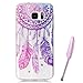 Produktbild Galaxy S7 Silikonhülle, Galaxy S7 Hülle mit Lila Rosa Farbverlauf Traumfänger Blumen Bunt Farbig Entwurf Ultraslim Dünn Transparent Klar Soft Weich TPU Gel Silikon Handyhülle für Samsung Galaxy S7